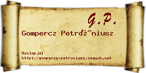 Gompercz Petróniusz névjegykártya